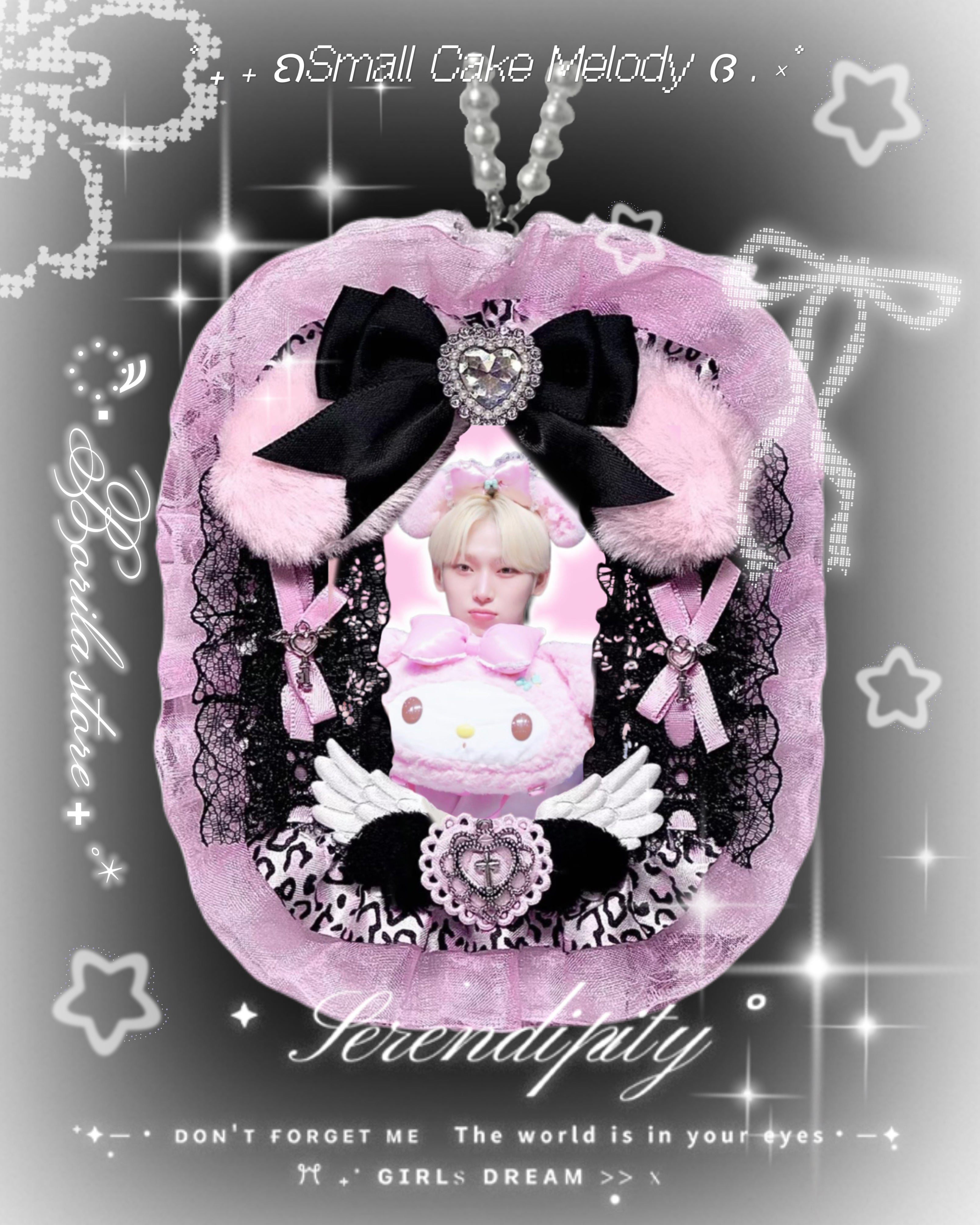 Kpop Aesthetic Photocard Holder | Lace Plush Card Holder Keychain Cute Fanmade Gift