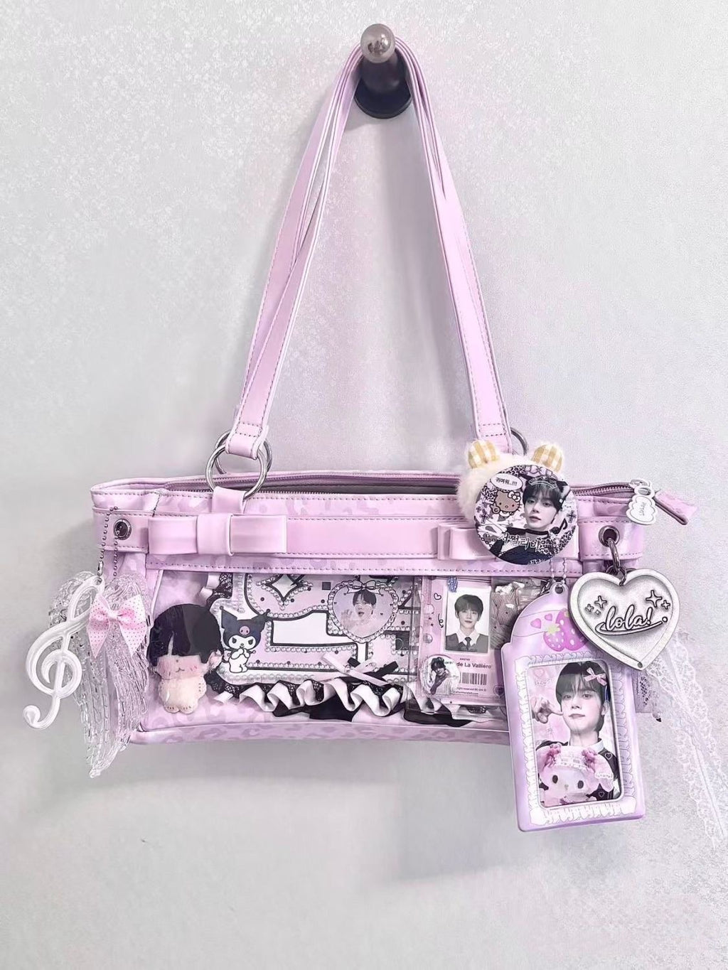 Polka Cute Idol Fan Decor Crossbody Bag