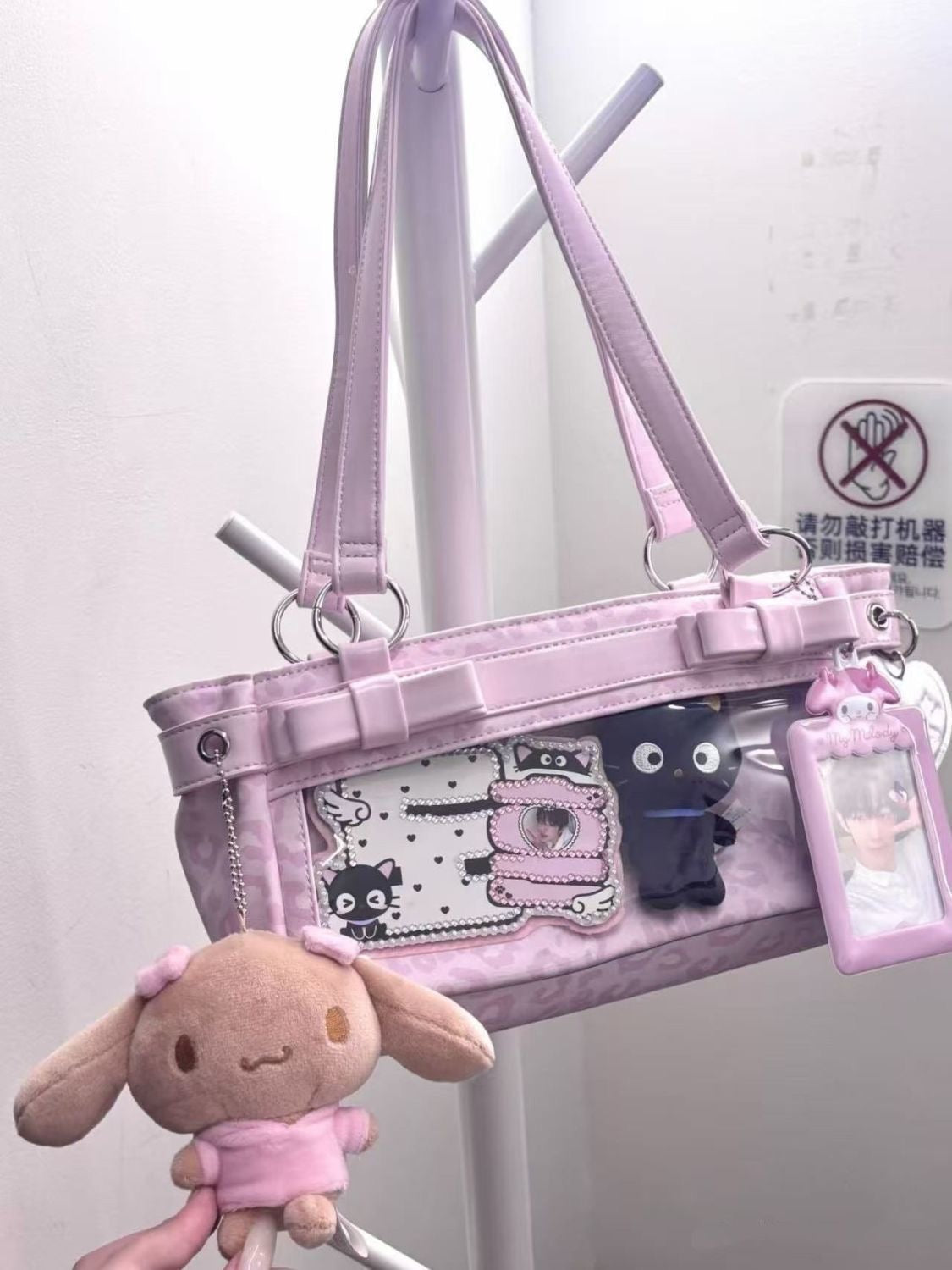 Polka Cute Idol Fan Decor Crossbody Bag