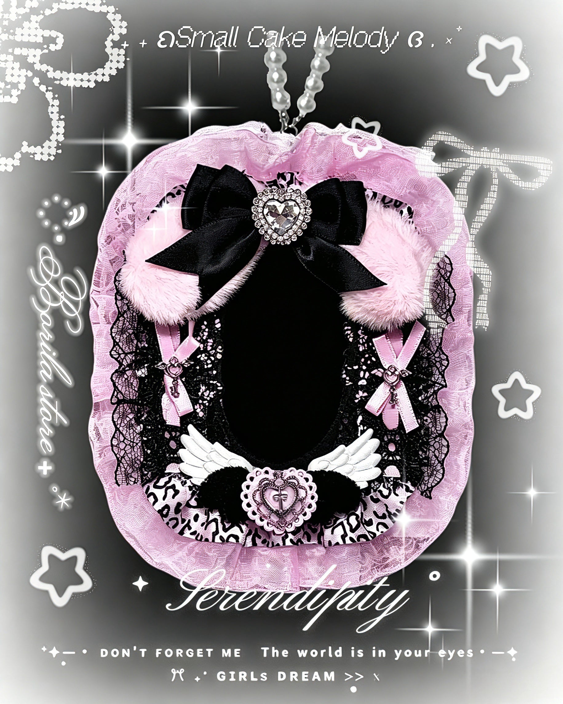 Kpop Aesthetic Photocard Holder | Lace Plush Card Holder Keychain Cute Fanmade Gift
