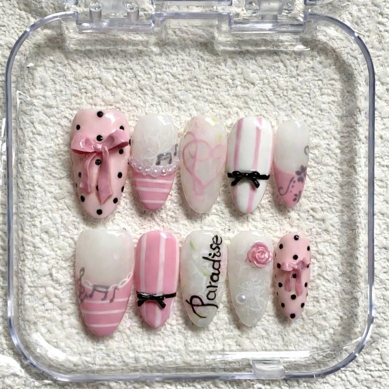Sweet Pink Lace Press-On Nails
